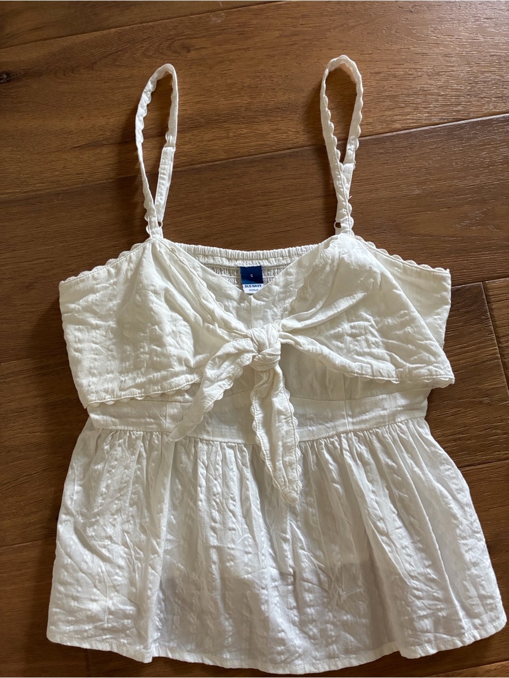 Old Navy White Tie-Front Sundress Top